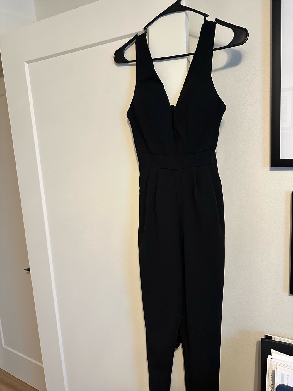 Boohoo Black V-Neck Jumpsuit